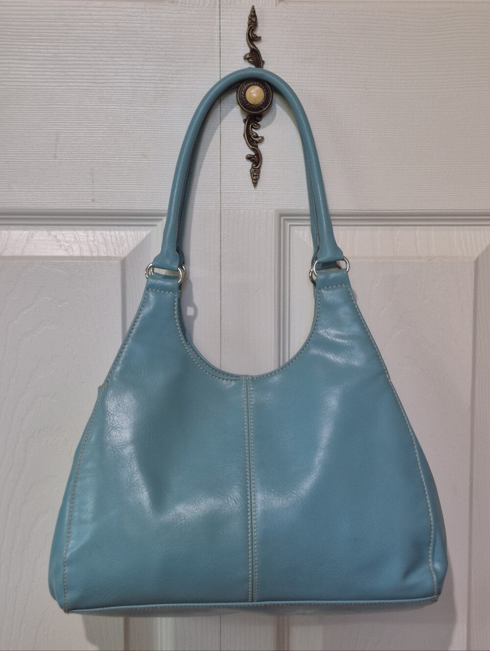 St Johns Bay Blue Leather Shoulder Bag